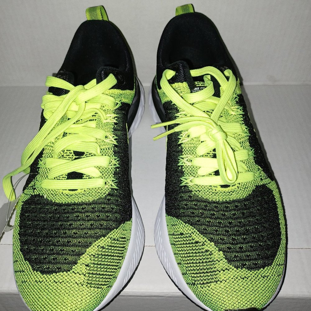 NIKE REACT INFINITY RUN FLYKNIT 2 RUNNING SNEAKERS VOLT BLACK